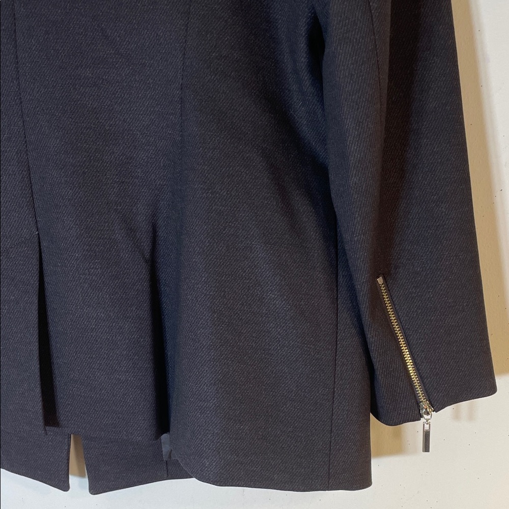 NWT. KASPER Chocolate Combo Classic Single Breast Zipper Cuff Blazer. 14 - Picture 14 of 14
